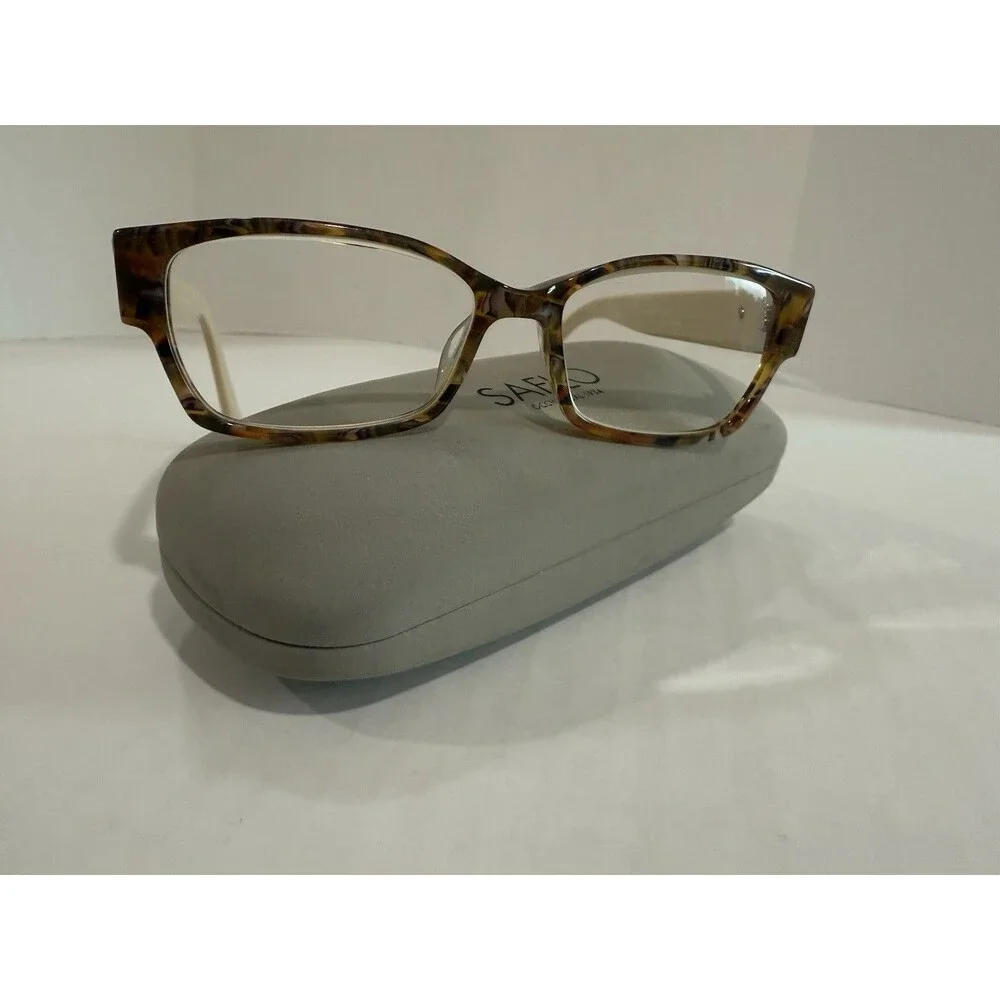 Seraphin Eyeglasses Hiawatha/8657 Brown Marble/Ivory 53-15 &‎ Shell Case Safilo